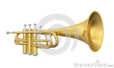 Golden Trumpet Isolated Stock Photo