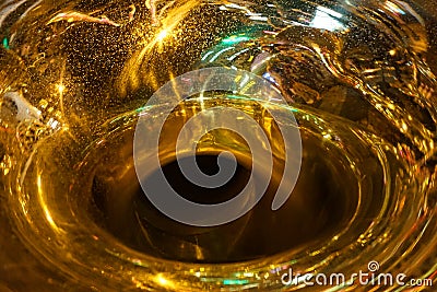 golden trumpet musical background Stock Photo