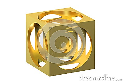 Golden turner's cube Stock Photo