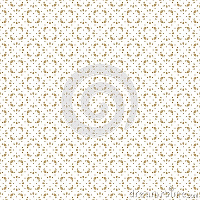 Golden vector seamless pattern in Oriental style. Subtle gold and white ornament Vector Illustration