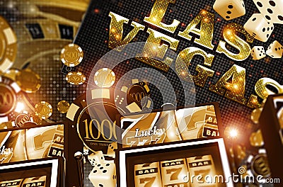 Golden Vegas Casino Concept Stock Photo