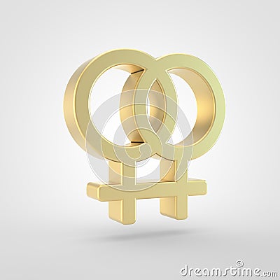 Golden venus double icon isolated on white background. Stock Photo