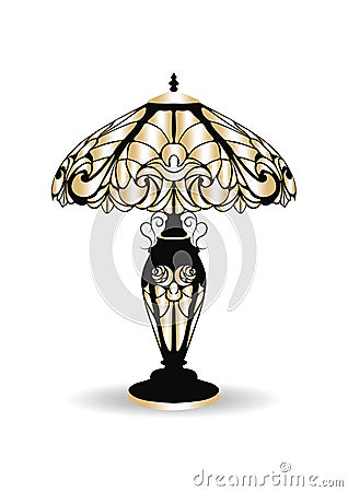 Golden Vintage Baroque Classic Decorated lamp Stock Photo