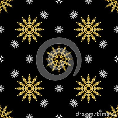 Golden vintage decor seamless pattern Vector Illustration