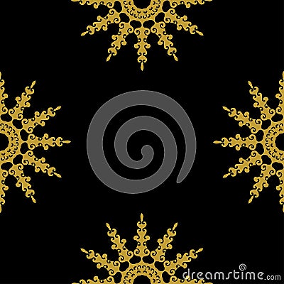 Golden vintage decor seamless pattern Vector Illustration