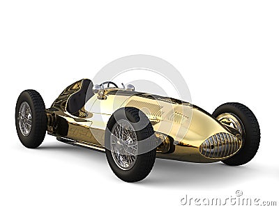 Golden vintage race sports car Stock Photo