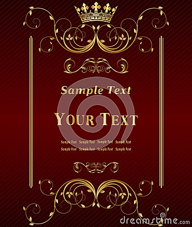 Golden vintage template Vector Illustration