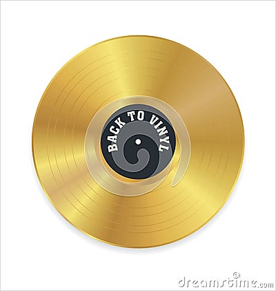 Golden vinyl record Cartoon Illustration