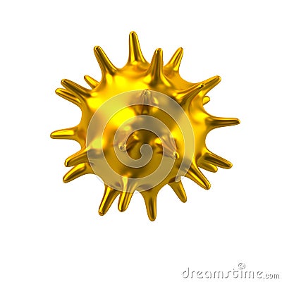 Golden virus icon Cartoon Illustration