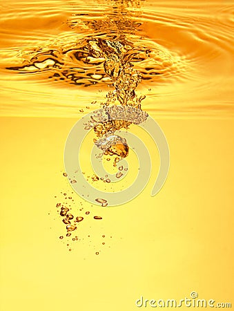 Golden water bubble Stock Photo