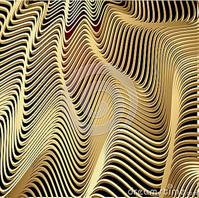 Golden waves Vector Illustration