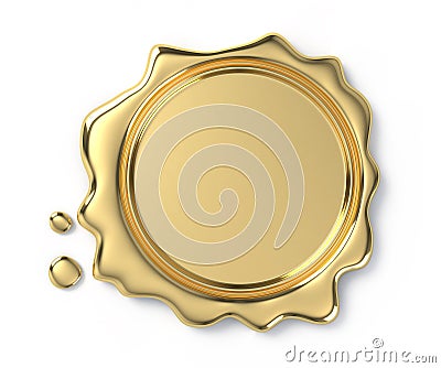 Golden wax seal Stock Photo