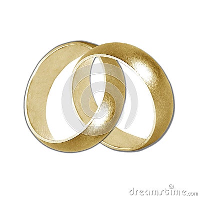 Golden wedding bands Stock Photo