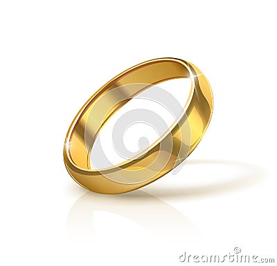 Golden wedding ring Vector Illustration