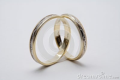 Golden wedding rings Stock Photo