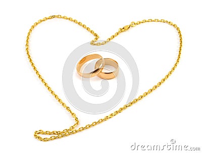 Golden wedding rings Stock Photo