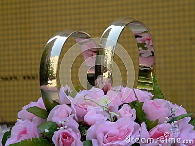 Golden wedding rings Stock Photo