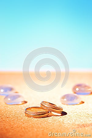 Golden wedding rings Stock Photo