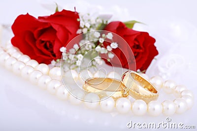 Golden wedding rings Stock Photo