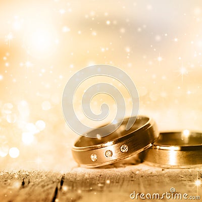 Golden wedding rings Stock Photo
