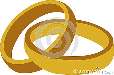 Golden wedding rings Vector Illustration