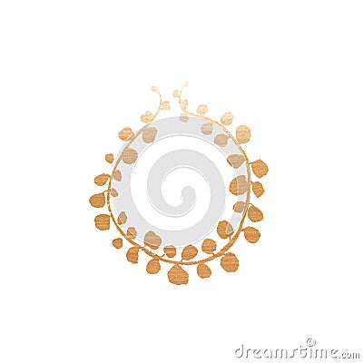 Golden wedding rustic wreath , rural restaurant banner background Stock Photo