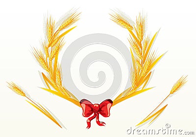 Golden wheat wreaths Stock Photo