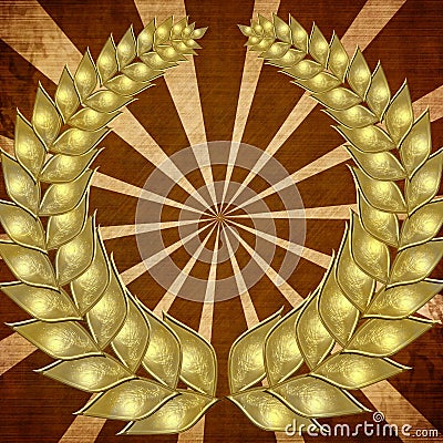 Golden wreath Stock Photo