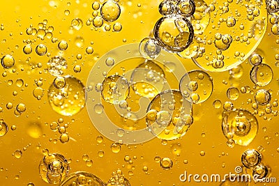 Golden yellow bubble oil Stock Photo