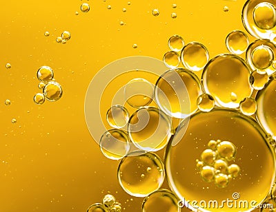 Golden yellow bubble oil Stock Photo