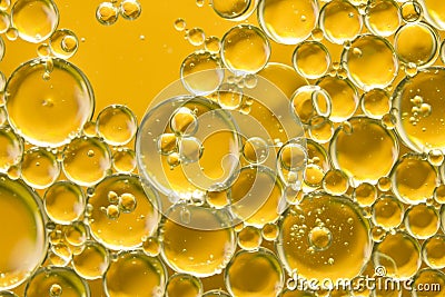 Golden yellow bubble oil Stock Photo