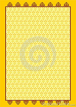 Golden yellow Floral Pattern Luxury Card Background Vector Illustration