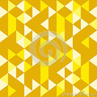 Golden yellow seamless geometric triangle pattern colorful Vector Illustration