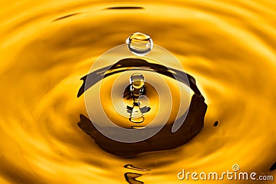 Golden Yellow Water Drop Stock Photo