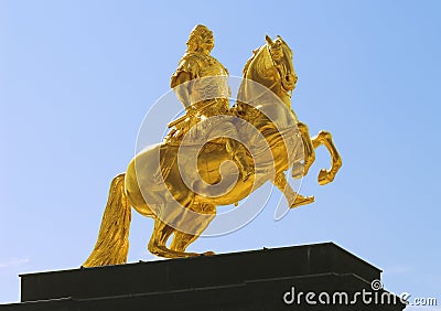 Goldener Reiter Dresden Stock Photo