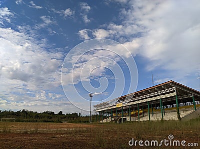 Goldenhour photography of local stadion in borneo city Stock Photo