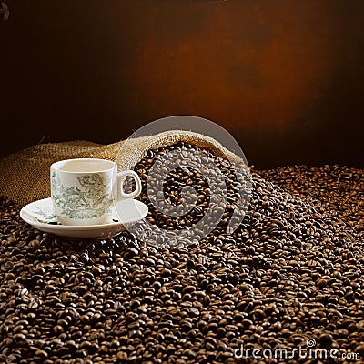 Golder coffee Bean in mood Stock Photo