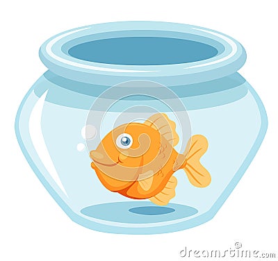 Goldfish in a bowl Vector Illustration