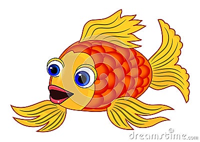 Goldfish Cartoon Illustration Vector Illustration