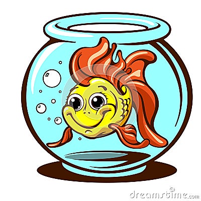 Goldfish domestic pet vector illustration Vector Illustration