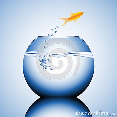 Goldfish jumping Vector Illustration