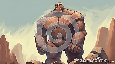 A golem made of stone or clay Stock Photo