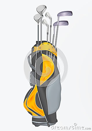 Golf bag with clubs Stock Photo