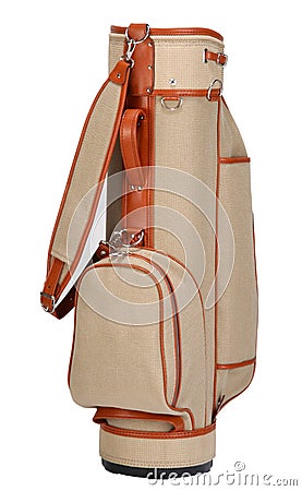 Golf Bag is Light Brown Stock Photo