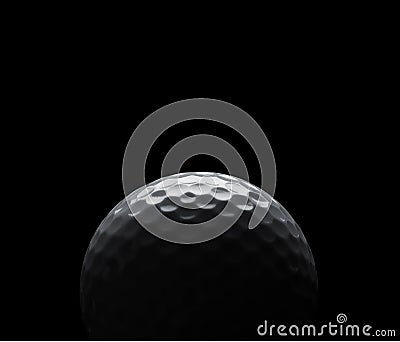 Golf ball on black background with copy space Stock Photo