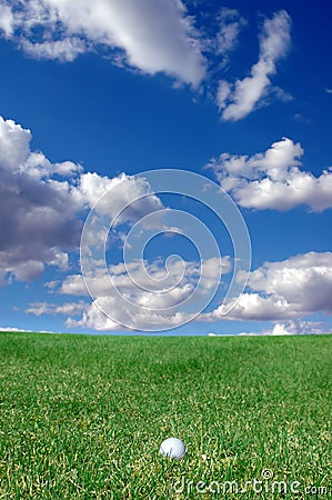 Golf Ball on the Fairway Stock Photo