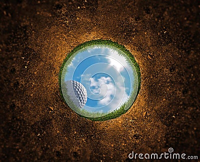 Golf Ball Falling Stock Photo