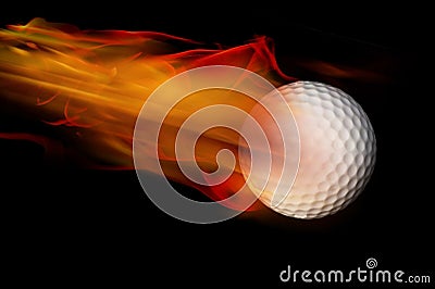 Golf Ball on Fire Stock Photo