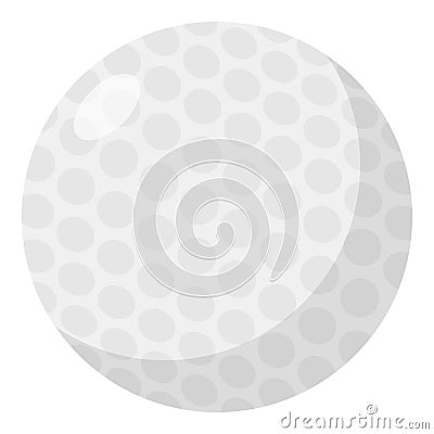 Golf Ball Flat Icon Isolated on White Vector Illustration