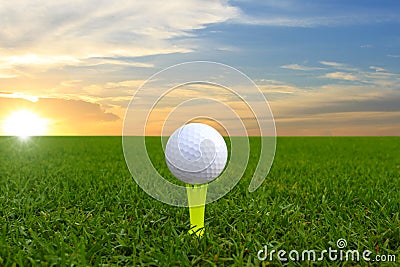 Golf ball on green Stock Photo